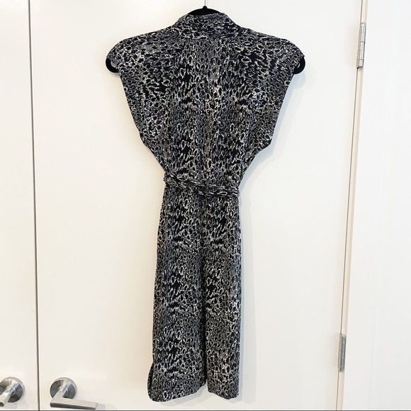 French Connection Black Printed Jersey Dress Size 4 - Picture 2 of 10